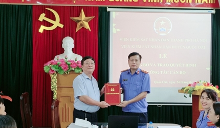 Viện KSND huyện Quốc Oai tổ chức buổi Lễ công bố và trao Quyết định...